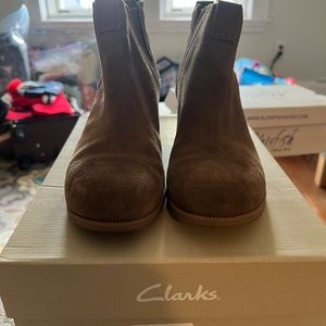 Clarks Olive booties